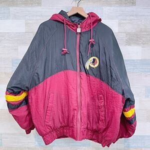 Washington Redskins Vintage Nylon Puffer Jacket Embroidered Logo 7 Mens Large